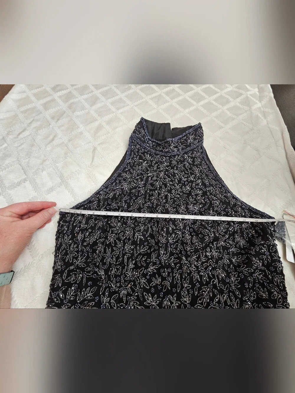 Adrianna Papell Black Beaded Sleeveless Top
